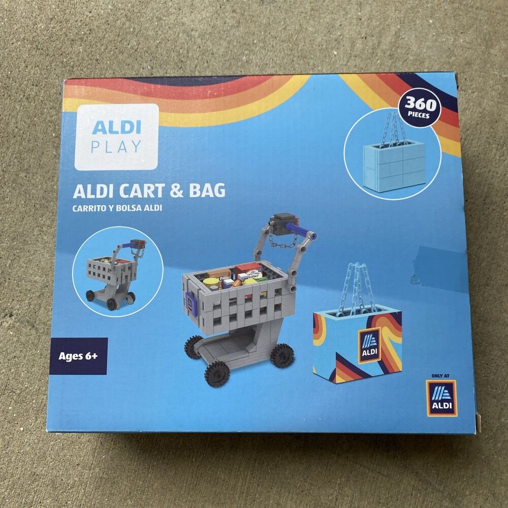Aldi Play Cart and Bag Building Blocks Toy 360 Pieces NEW Exclusive Hard To Find